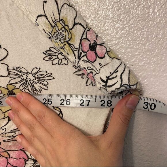 Free People Go On Oversized Floral Sweatshirt Oversized Boho slouchy cotton S - Picture 8 of 10